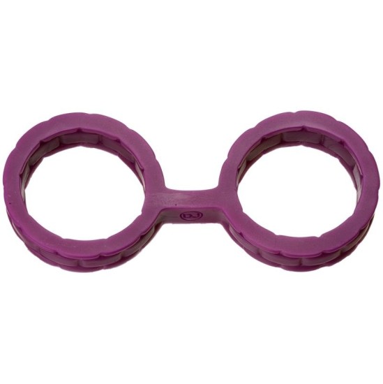 Crystal Jellies Japanese Handcuffs for Bondage Premium Silicone Size L Purple