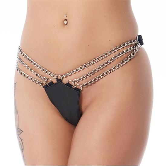 Bondage Play Rimba Briefs with Chains Black