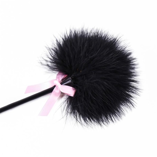 Latetobed Bdsm Line Feather Tickler and Paddle 2 in 1 29 cm Black