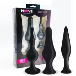 Moove Set of 3 Butt Plugs Black
