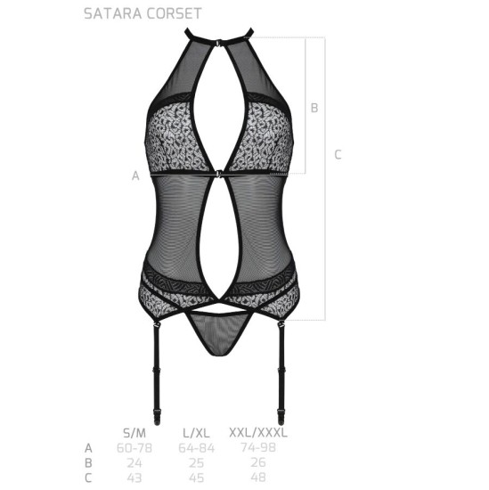 Passion Woman Corsets PASSION - SATARA Korsete EROTIC LINE Melna S/M