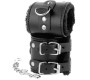 Darkness Bondage DARKNESS - BLACK ADJUSTABLE LEATHER HANDCUFFS WITH LINING