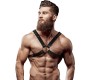 Fetish Submissive Attitude MEN'S CROSS CHEST ECO-LEATHER HARNESS