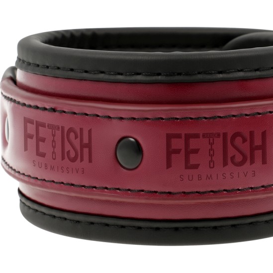 Fetish Submissive Dark Room VEGAN LEATHER HANDCUFFS WITH NEOPRENE LINING