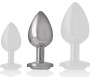 Intense Anal Toys INTENSE - METAL ALUMINUM ANAL PLUG WITH SILVER GLASS SIZE M