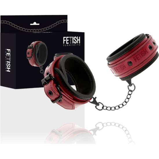 Fetish Submissive Dark Room VEGAN LEATHER HANDCUFFS WITH NEOPRENE LINING