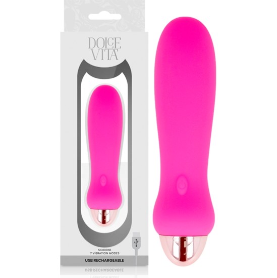 Dolce Vita RECHARGEABLE VIBRATOR FIVE PINK 7 SPEEDS