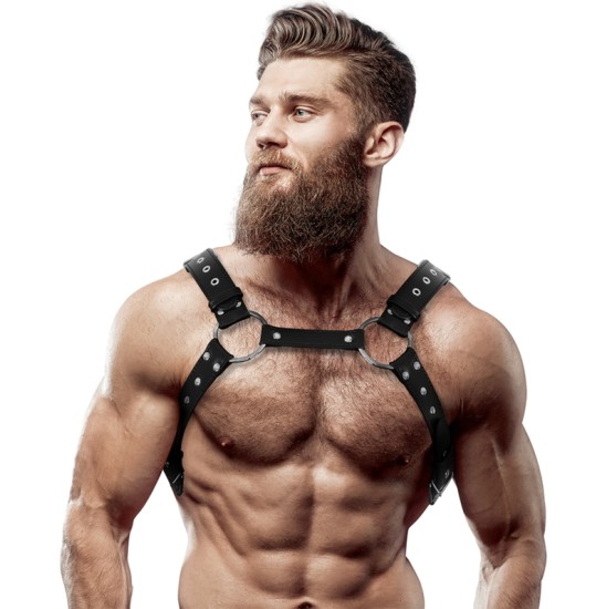 Fetish Submissive Attitude MEN'S ECO-LEATHER CHEST HARNESS WITH STUDS