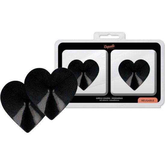 Coquette Accessories COQUETTE CHIC DESIRE - BLACK HEARTS NIPPLE VĀCIJAS