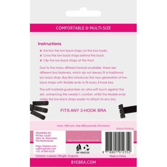 Bye Bra - Accessories BYE-BRA ACCESSORIES - OPEN BACK BRA ADAPTER BLACK AND WHITE 3UD