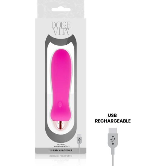 Dolce Vita RECHARGEABLE VIBRATOR FIVE PINK 7 SPEEDS