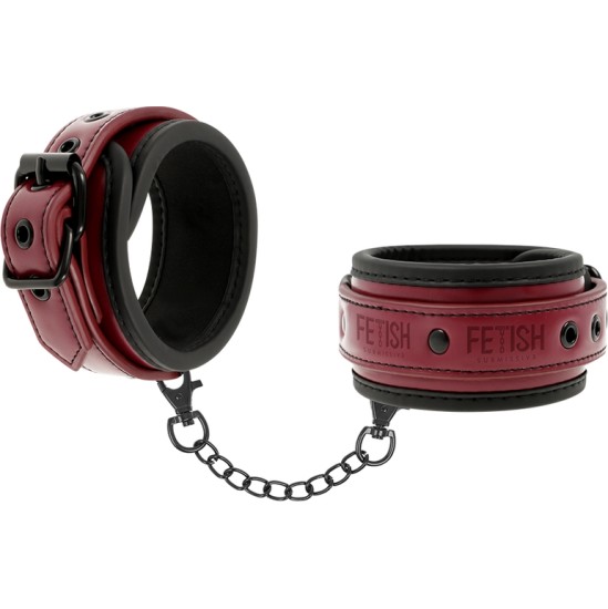 Fetish Submissive Dark Room VEGAN LEATHER HANDCUFFS WITH NEOPRENE LINING