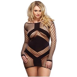 Leg Avenue Dresses LEG AVENUE ILGA SIŪVĖ MINIDRESS BLACK PLUS DYDIS 1X/2X