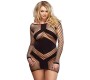 Leg Avenue Dresses LEG AVENUE PIKK SÕGEGA MINIDRESS, MUST PLUSS SUURUS 1X/2X