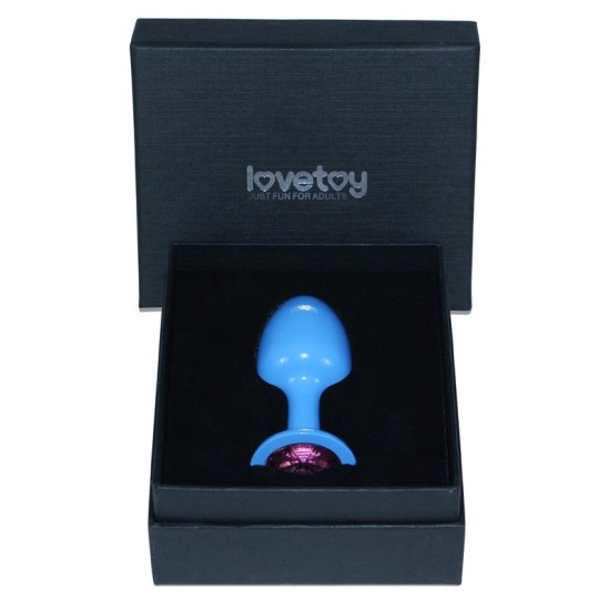 Lovetoy Металлическая анальная пробка Blur Rosebud с розовым драгоценным камнем