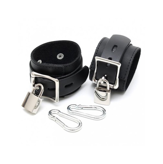 Bondage Play Cuffs with padlocks-Adjustable