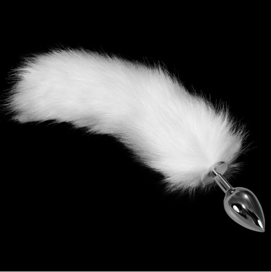 Lovetoy Metallist tagumikupistik Fox Tail White'iga, suurus S