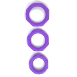 A-Gusto 3 dzimumlocekļa gredzenu komplekts Silikona violets