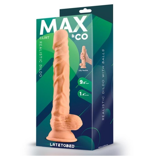 Max & Co Clint Realistic Dildo with Testicles Flesh 9.5