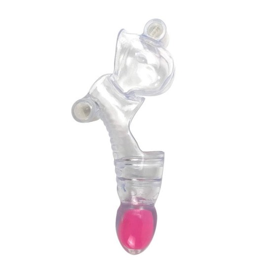 A-Gusto Vibrating Penis and Testicles Sleeve Clear