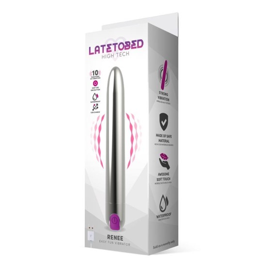 Latetobed Renee Vibe 10 Vibrating Functions 18,5 cm USB Sudrabs