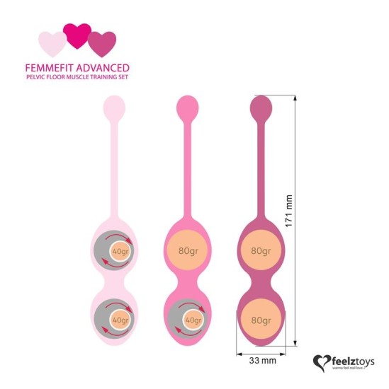 Feelztoys FemmeFit Advanced Pelvic Muscle Training Set 3 p