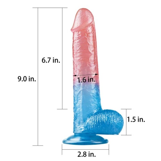 Lovetoy Dildo Dazzle Studsv 9 Rožinė ir mėlyna