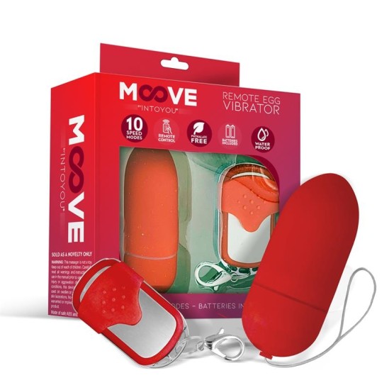 Moove Vibrating Egg with Remote Control Red