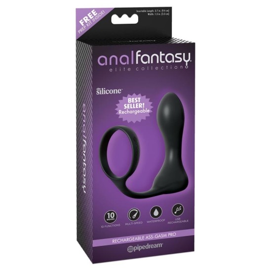 Anal Fantasy Elite Rechargeable Ass-Gam Black