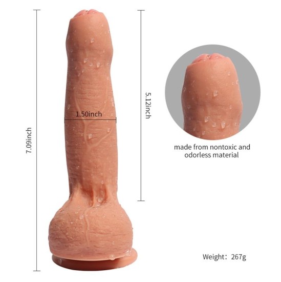 Shequ Divslāņu silikona dildo Azazel 18 cm