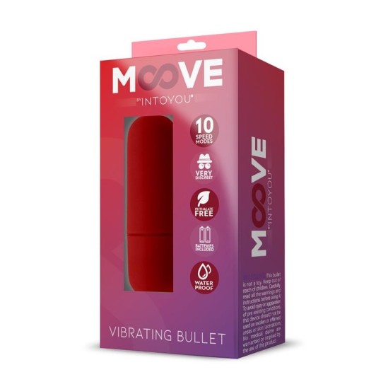 Moove Vibrating Bullet 10 Functions Red