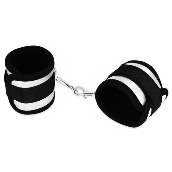 Lovetoy Velcro Handcuffs Black and Silver