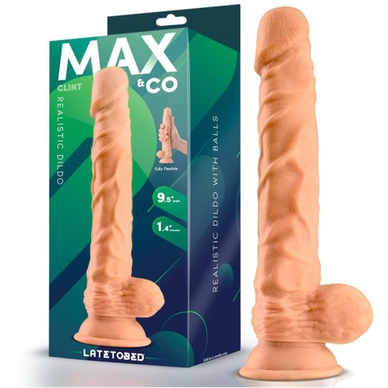 Max & Co „Clint Realistic Dildo“ su sėklidėmis 9.5