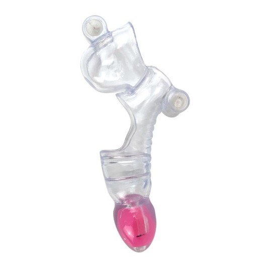 A-Gusto Vibrating Penis and Testicles Sleeve Clear