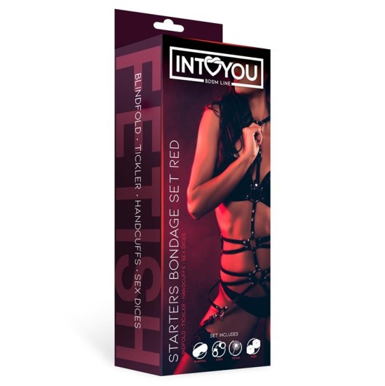 Intoyou Bdsm Line Стартовый бондажный набор из 4 предметов, красный