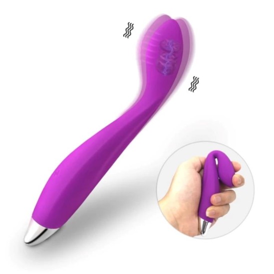 Action Nr. Desmit G-Spot Hyper-Flexible Vibe Magnetic USB silikona