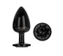 Afterdark Blackgem Metalic Butt Plug with Black Jewel Size L