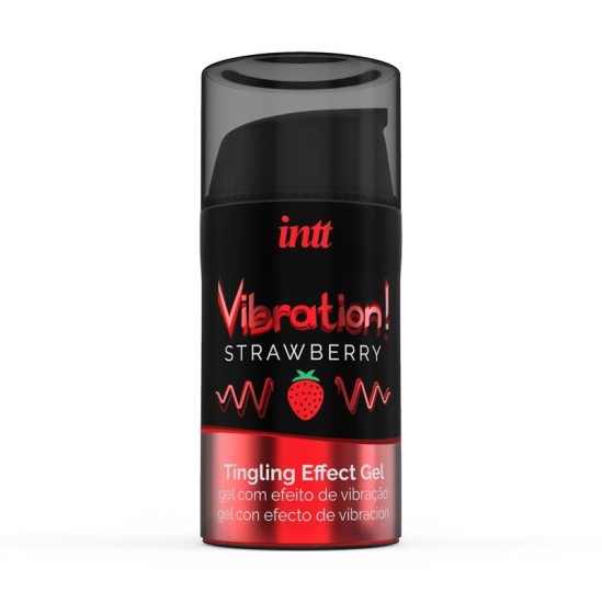 Intt  Šķidrais vibrators, siltuma efekts Zemeņu aromāts 15 ml