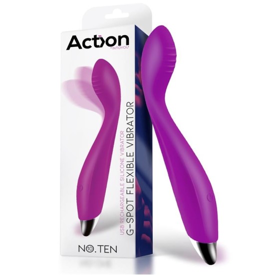 Action Nr. Desmit G-Spot Hyper-Flexible Vibe Magnetic USB silikona