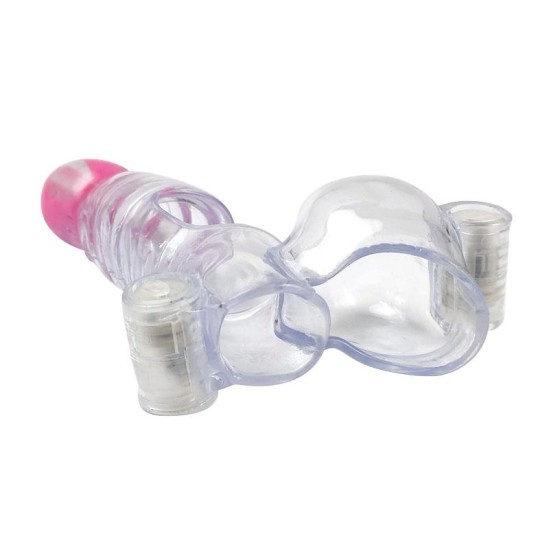 A-Gusto Vibrating Penis and Testicles Sleeve Clear