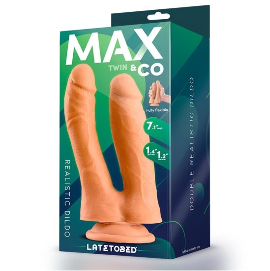 Max & Co Twin Double Realistic Dildo 7.1 Flesh