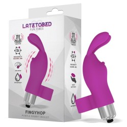 Latetobed Fingyhop Vibrating Bullet with Rabbit Silicone Purple