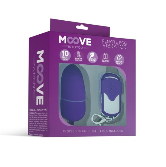 Moove Vibrating Egg with Remote Control Medium Size Purple