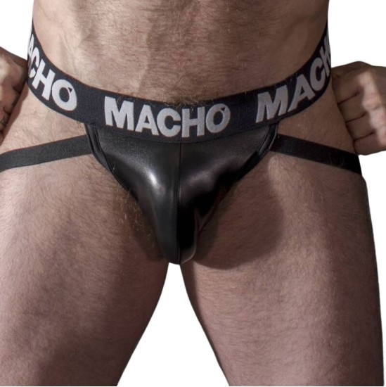 Macho Underwear МАЧО - MX25NC JOCK ЧЕРНАЯ КОЖА S