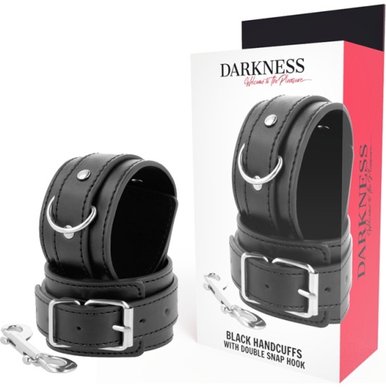 Darkness Bondage DARKNESS - BLACK ADJUSTABLE HANDCUFFS WITH DOUBLE REINFORCEMENT TAPE