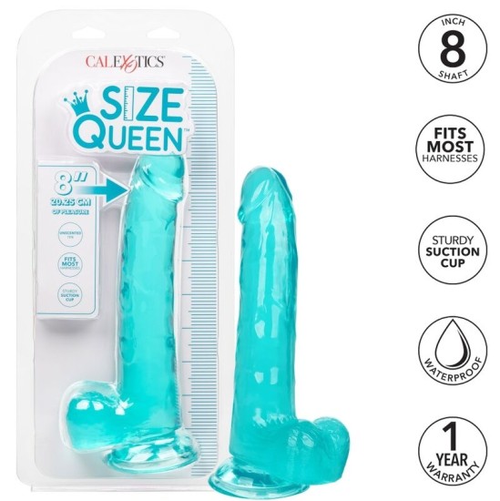 California Exotics CALEX IZMĒRS QUEEN DILDO - ZILS 20,3 CM