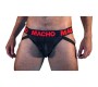 Macho - Vīriešu apakšveļa ar izgriezumu aizmugurē melna/sarkana XL