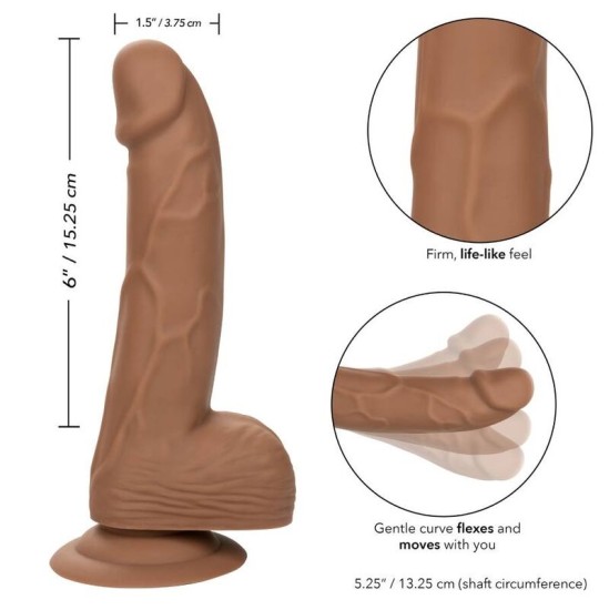 California Exotics Silikona dildo 15,24 CM brūns