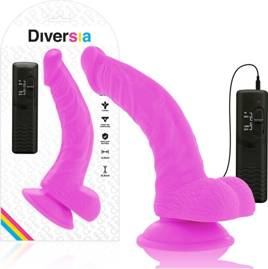 Diversia FLEXIBLE VIBRATING Dildo 21.5 CM - violets