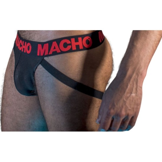 Macho - Vīriešu apakšveļa ar izgriezumu aizmugurē melna/sarkana XL